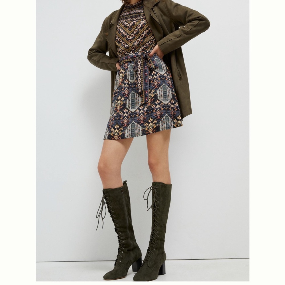 Anthropologie Silent D lace up suede boots